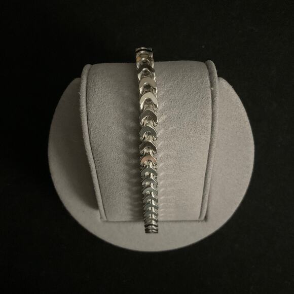 NEW- Solid 5.2mm 925 Silver Rhodium Coated Franco Link 8in Bracelet~ITALY - Picture 3 of 11